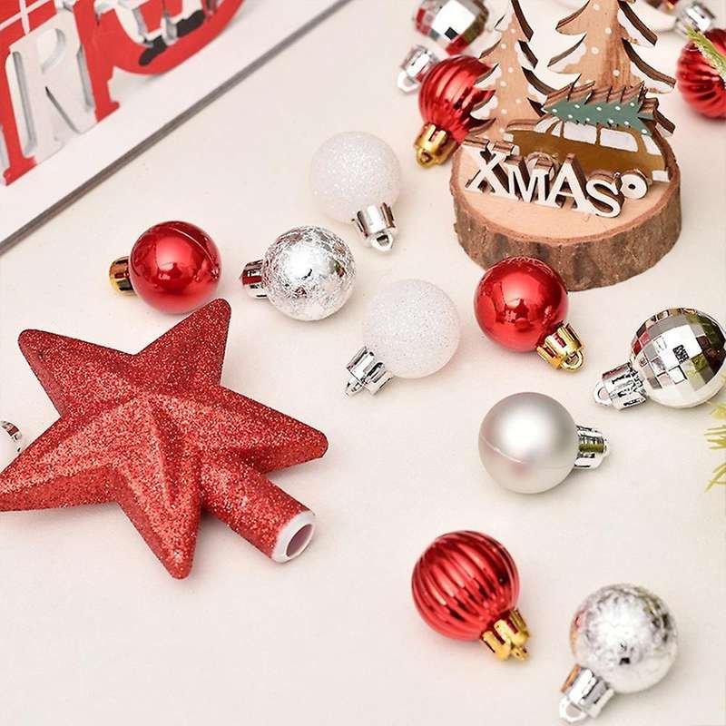 30pcs Glitter Christmas Tree Ball Baubles Colorful Xmas Party Decor,d