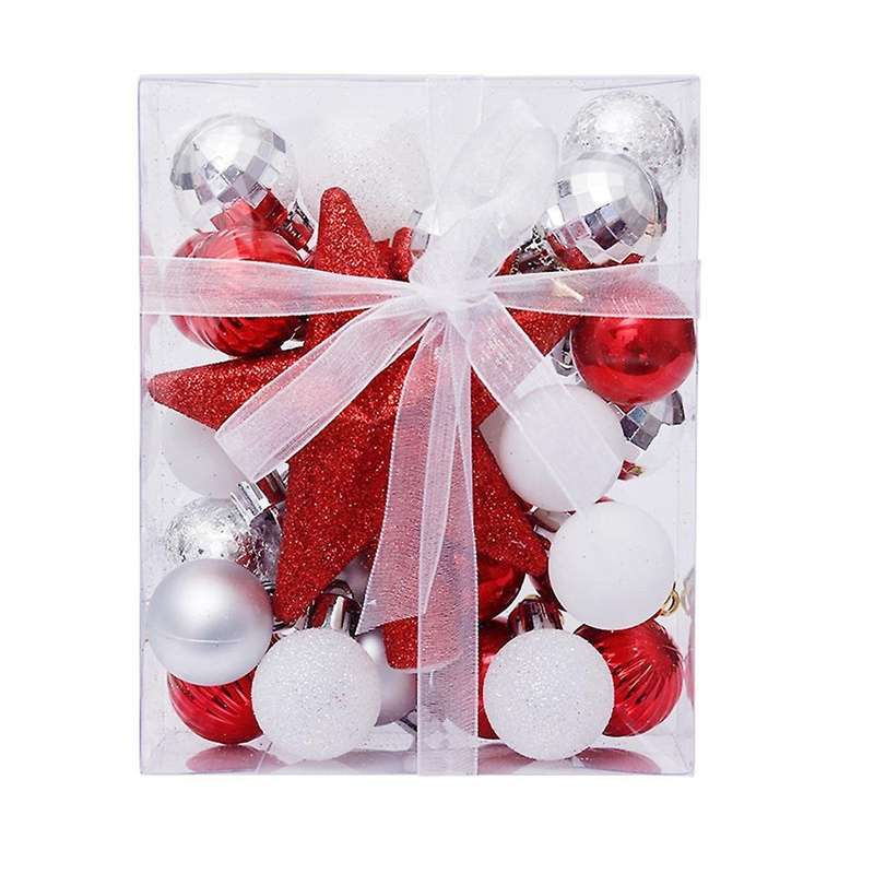 30pcs Glitter Christmas Tree Ball Baubles Colorful Xmas Party Decor,d