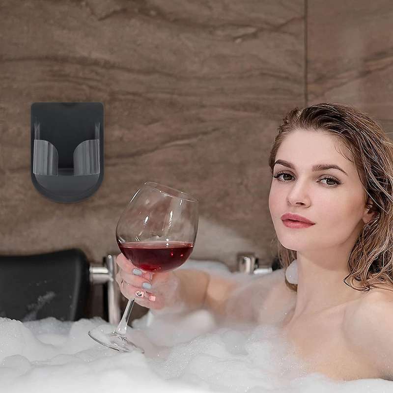 Shower Drink Holder,wine Glass/beer/can/bottle/beverage Holder Black