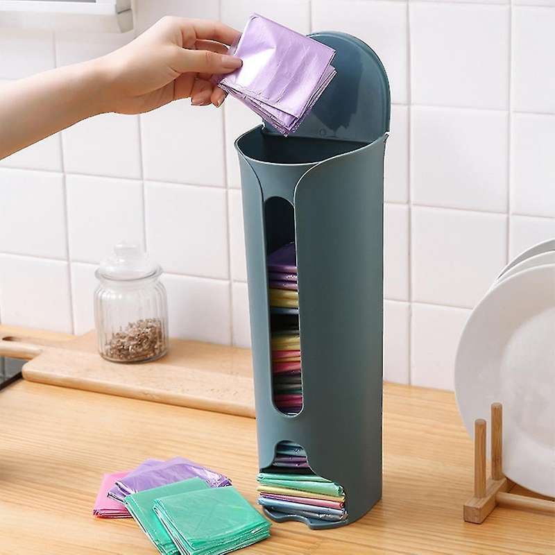 Garbage Bag Storage Box Garbage Plastic Box Kitchen Blue