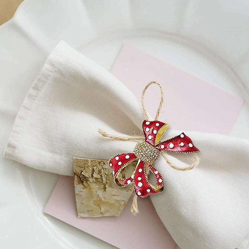 Napkin Rings Set Of 6, Butterfly Knot Napkin Ring for Wedding