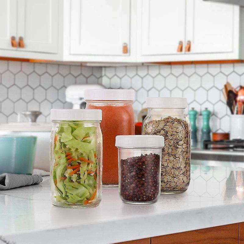 16 Pack Regular Mouth Mason Jar Lids,plastic Storage Caps for Canning