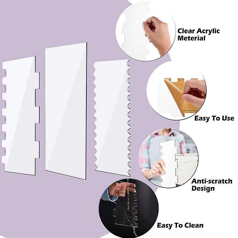 Frosting Buttercream Large Cake Smoother Scraper Cake Edge Stripe