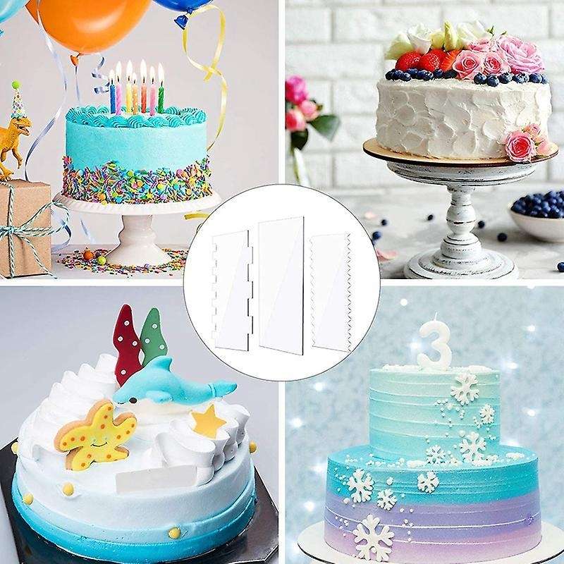Frosting Buttercream Large Cake Smoother Scraper Cake Edge Stripe