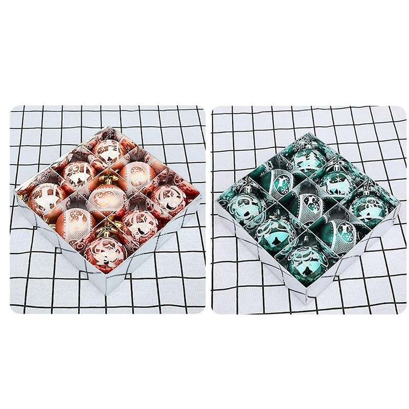 9pcs Christmas Balls Christmas Tree Decor Hanging for Home(wine Red)