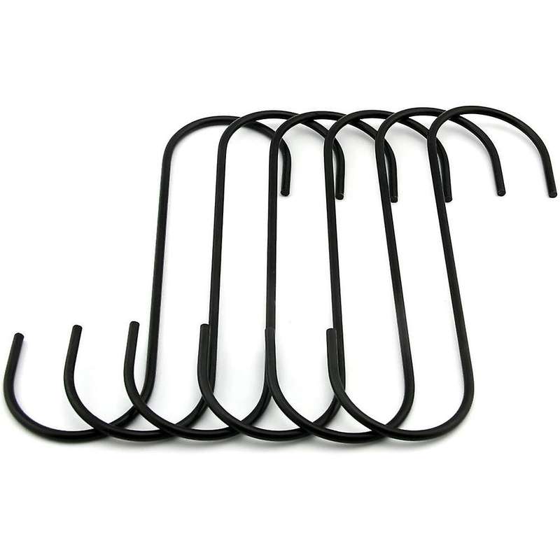 6.5 Inch Black S-shaped Hanging Hooks Heavy-duty S Type Hooks