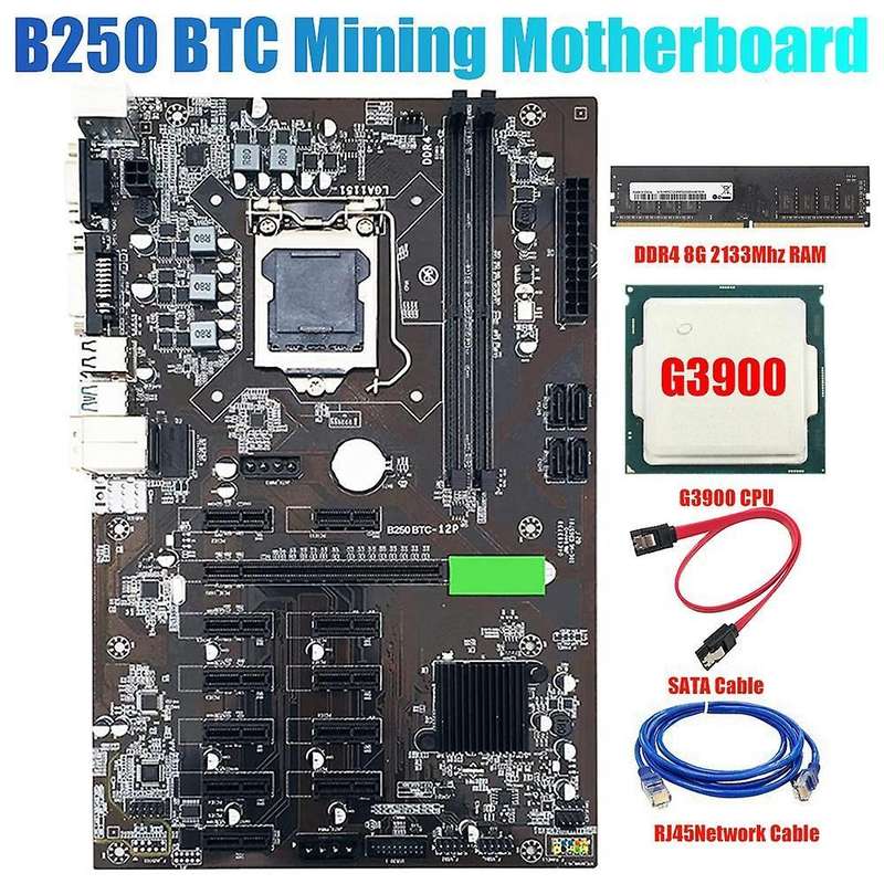 Btc B250 Motherboard with Ddr4 8gb Ram+ Cpu for Bitcoin Ethereum