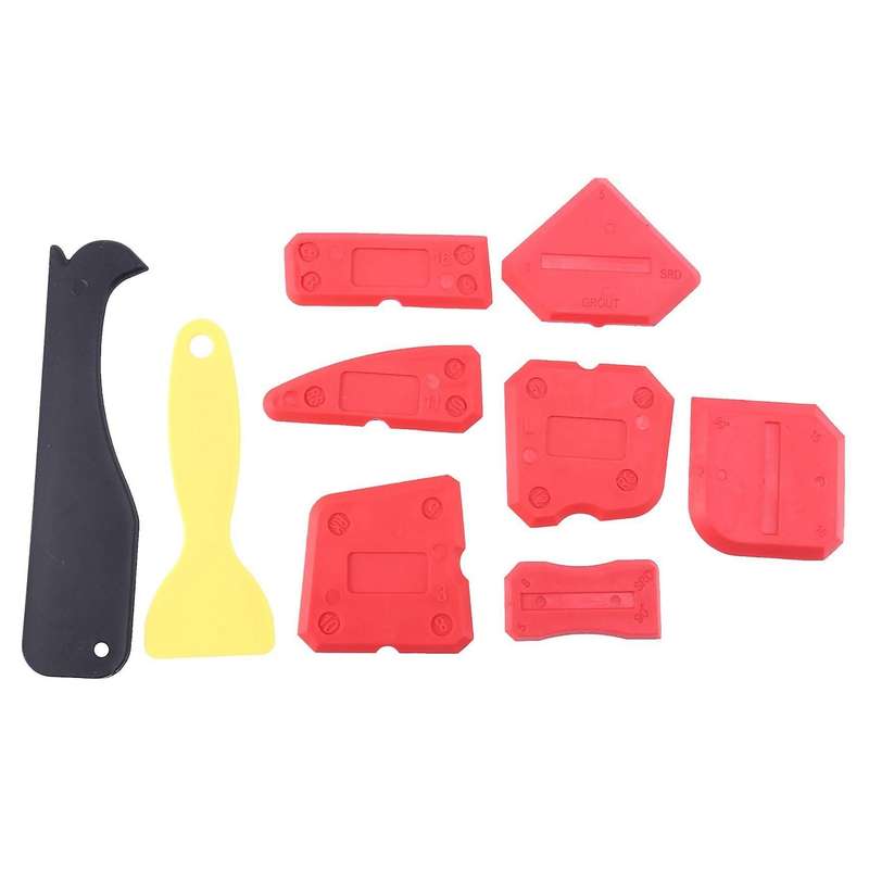 9 Pieces Silicone Sealant Finishing Smoothing Caulking Tool Kit, Red