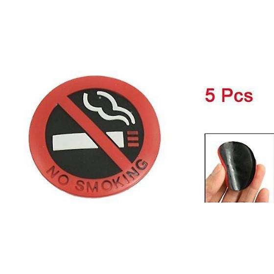 5 Pcs Soft Plastic No Smoking Sign Wall Window Car Sticker Decal