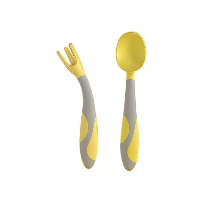 Misuta Baby Training Fork,spoon Kit Flectional Handle Tableware 1