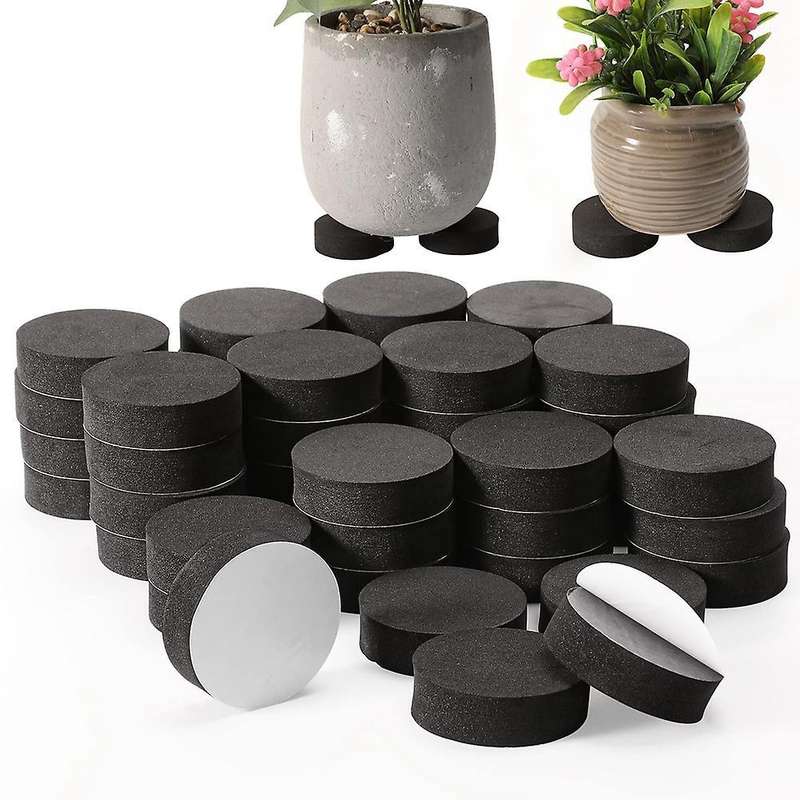 48pcs Plant Pot Feet Risers Natural Rubber Flower Pot Mat Invisible