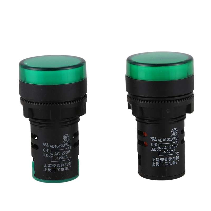2 Pcs Red/green Led Buzzer Beep 22mm Ac 220v Ad16-22sm