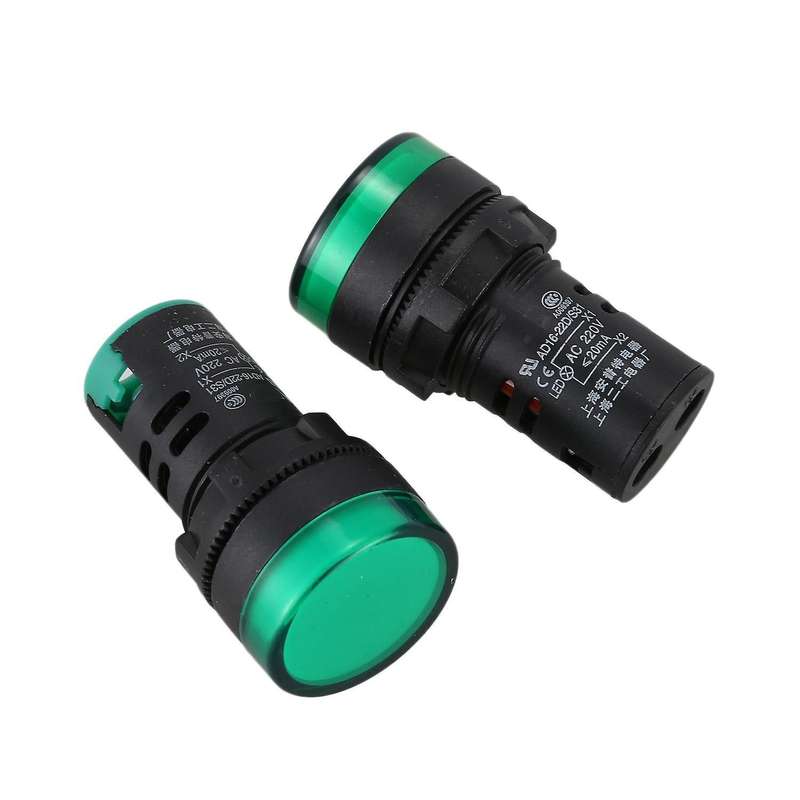 2 Pcs Red/green Led Buzzer Beep 22mm Ac 220v Ad16-22sm