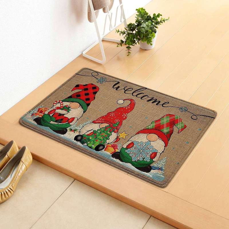 Christmas Doormat Patchwork Home Decoration Non-slip Doormats Mat (b)