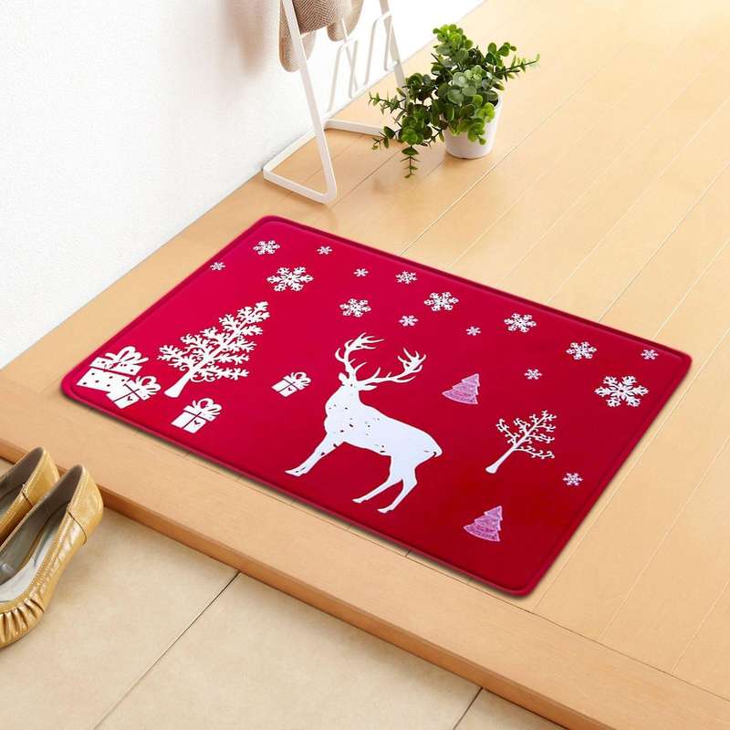 Christmas Doormat Patchwork Home Decoration Non-slip Doormats Mat (b)