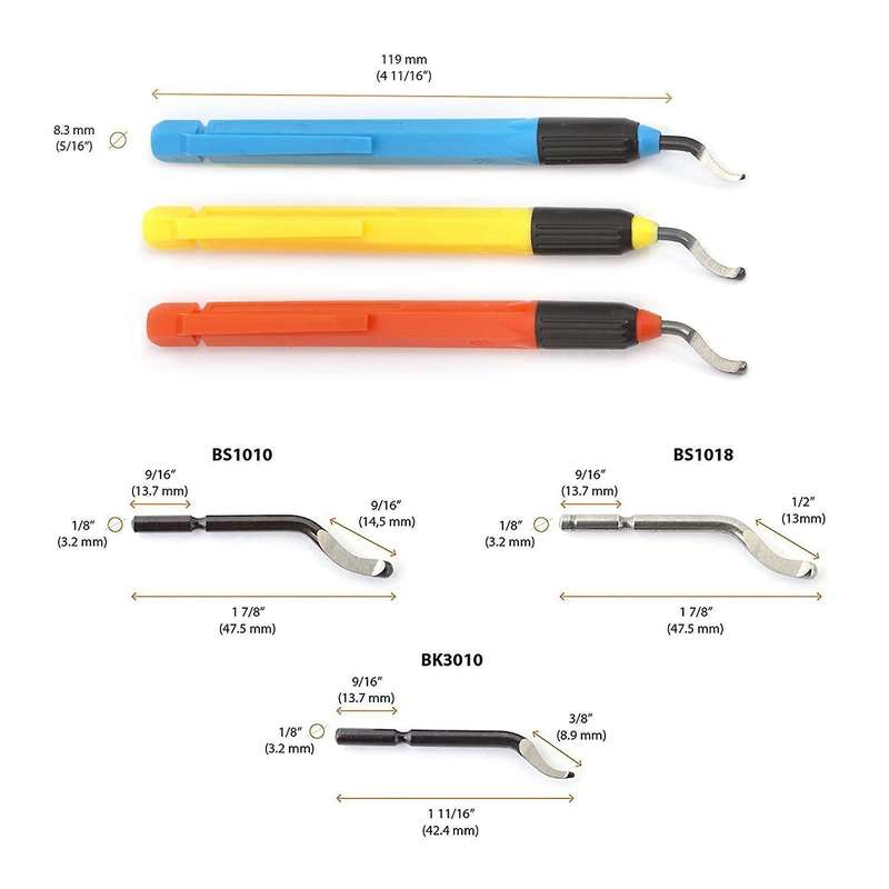 Deburring Tool Kit with High-speed Steel Rotary Burr Removal Blades