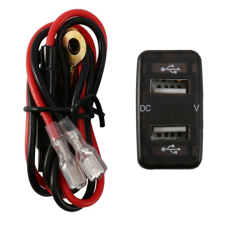 Car Charger Socket Dual Usb Port Charging Adapter for Toyota Blue