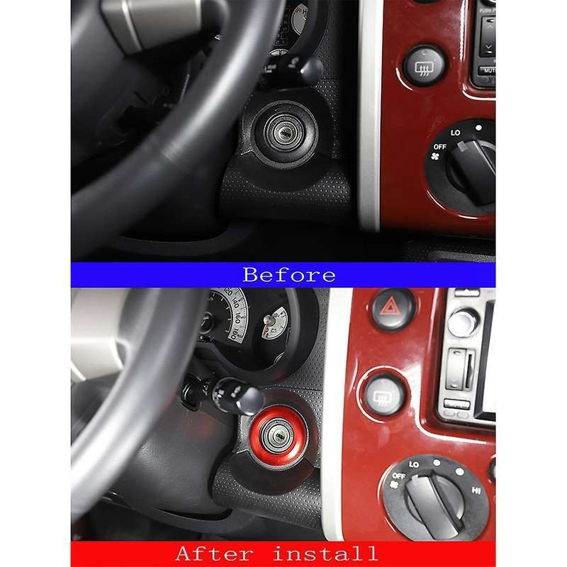 Car Start Stop Coin Trim Cover for Toyota Fj Cruiser 2007-2021(red)