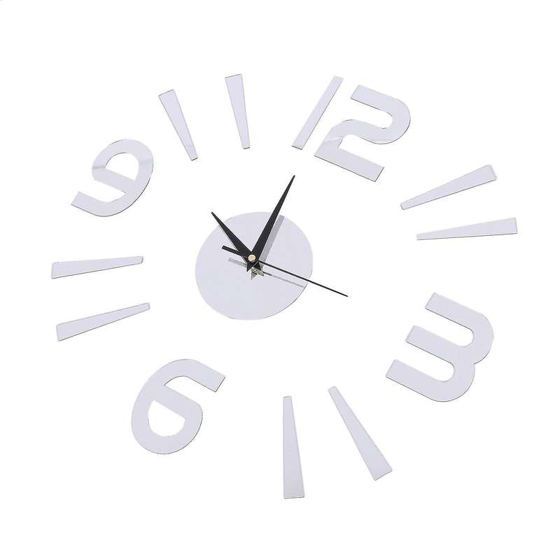 Quartz Wall Clock Clocks Horloge Watch Acrylic Mirror Stickers Silver