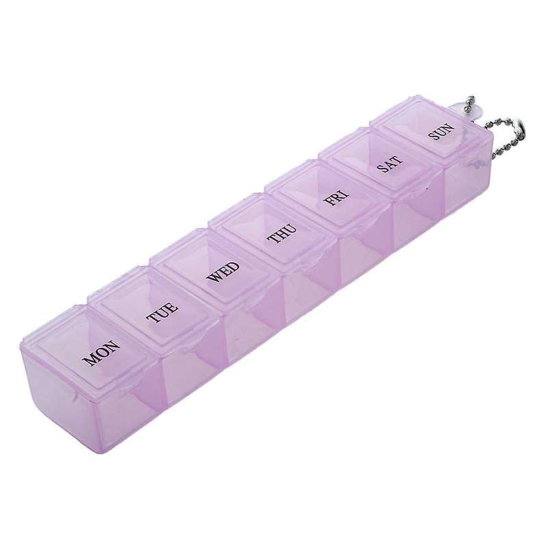 7 Day Weekly Pill Box Organizer Medicine Compartments Vitamin Storage Travel Kit 1pcs Pink