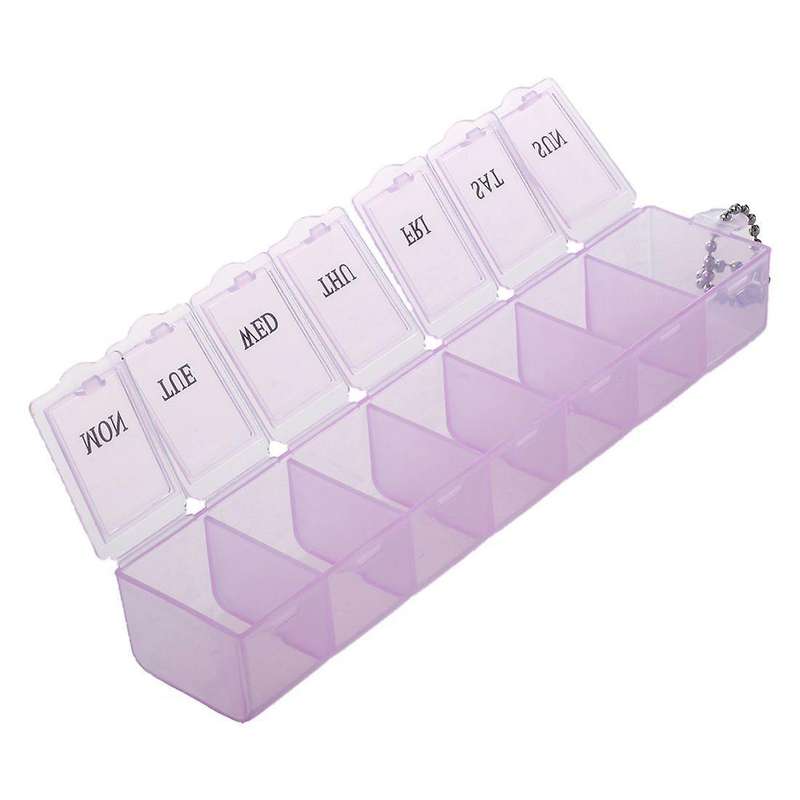 7 Day Weekly Pill Box Organizer Medicine Compartments Vitamin Storage Travel Kit 1pcs Pink
