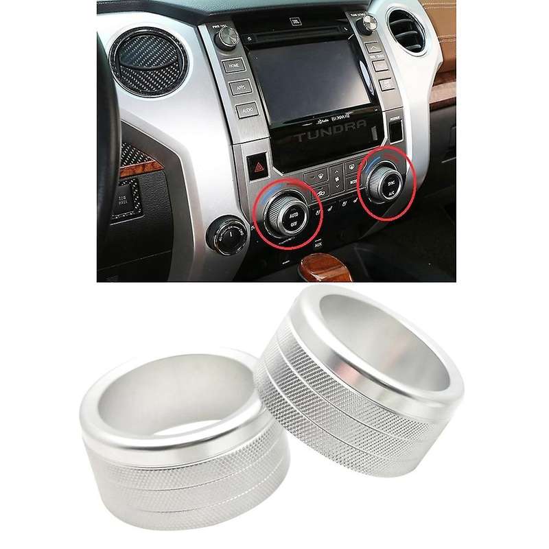 2pcs for Toyota Tundra 2014-2021 Air Conditioner Knob Cover, Silver