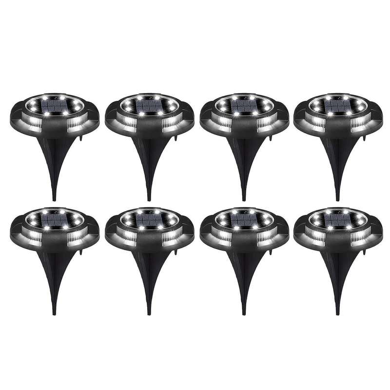 Solar Ground Lights Led Solar Lights for Patio Lawn Pathway Path Yard Black