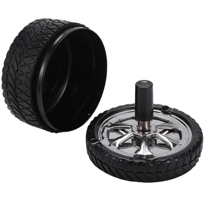 Ashtray Press Rotary Stainless Steel Seal Black Car Tire Rotation