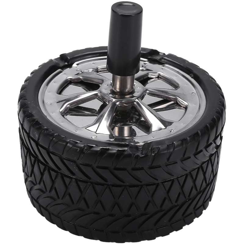Ashtray Press Rotary Stainless Steel Seal Black Car Tire Rotation