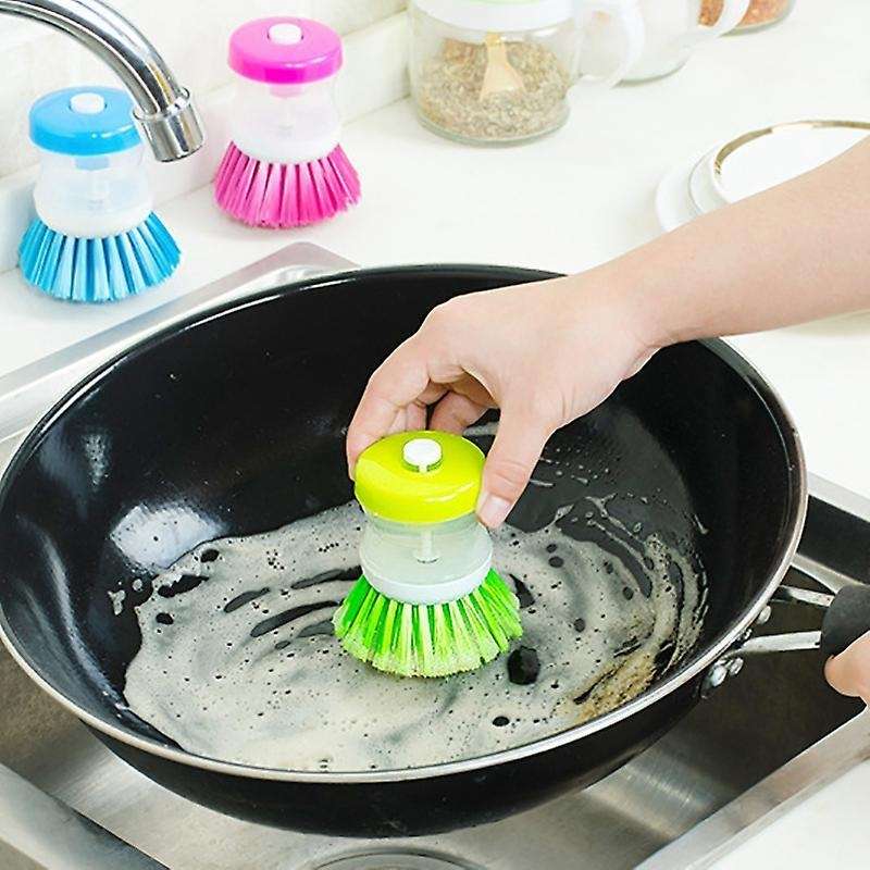 Kitchen Wash Tool Pot Dish Plastic Brush with Washing Up Liquid Soap