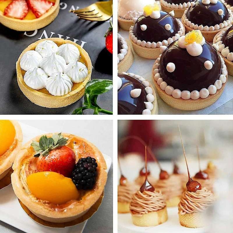 4 Pack Stainless Steel Tart Rings, Heat-resistant Cake Mousse Ring