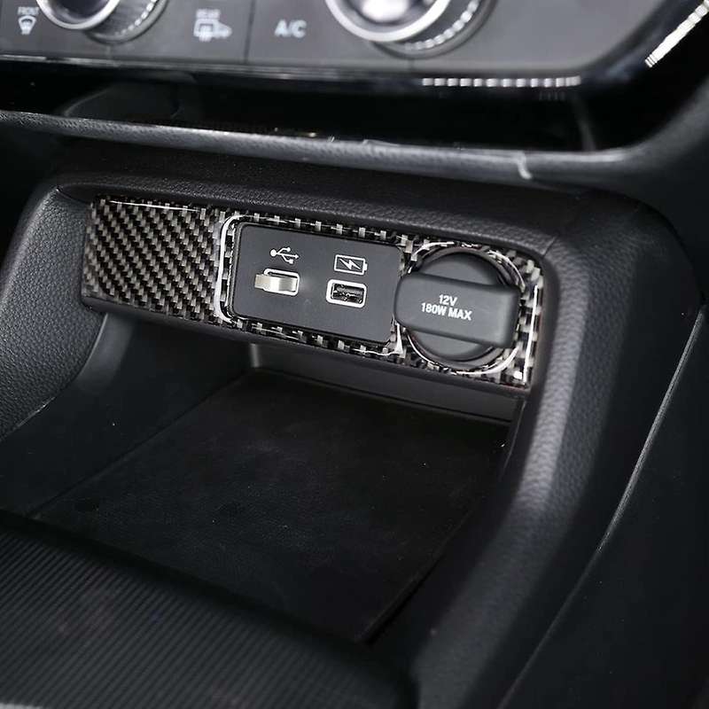 Carbon Fiber Car Usb Charging Switch Knob Panel Frame Trim Interior