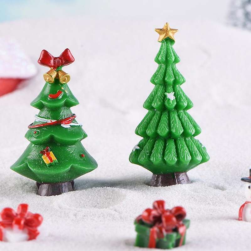 7pcs Mini Christmas Tree Ornaments Micro-landscape for Home Decor