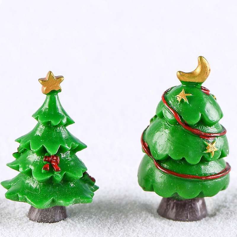7pcs Mini Christmas Tree Ornaments Micro-landscape for Home Decor
