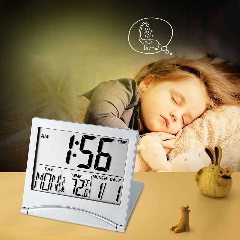 Digital Travel Alarm Clock Battery Operated Number Display Clock