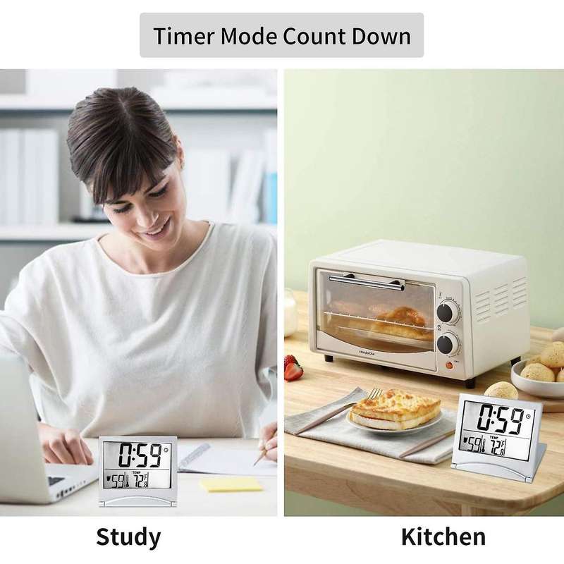 Digital Travel Alarm Clock Battery Operated Number Display Clock
