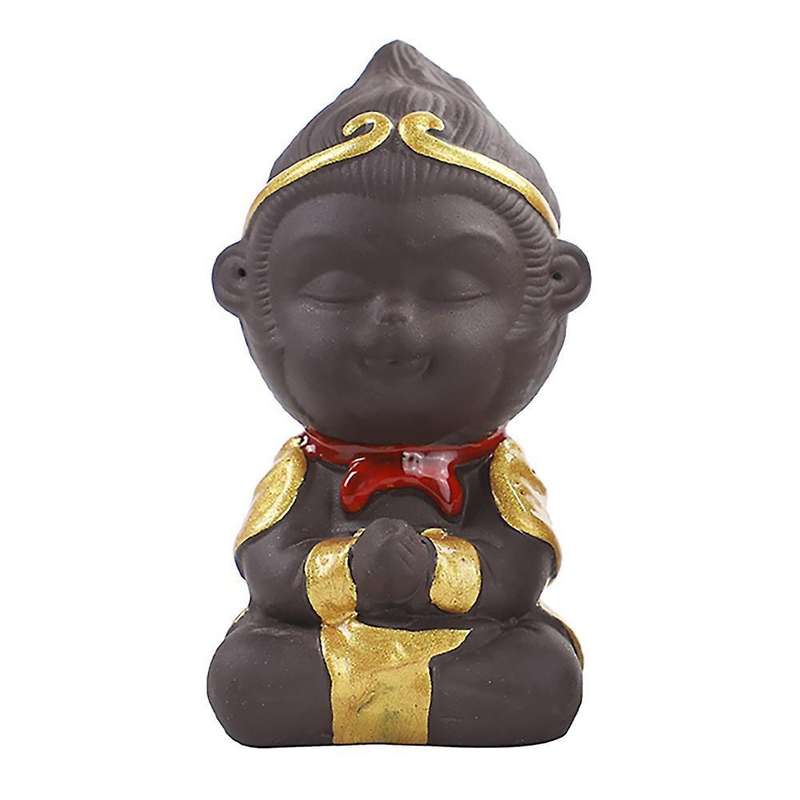 Ceramics Monkey King Figurine Sun Wukong Statue Mini Decorates A