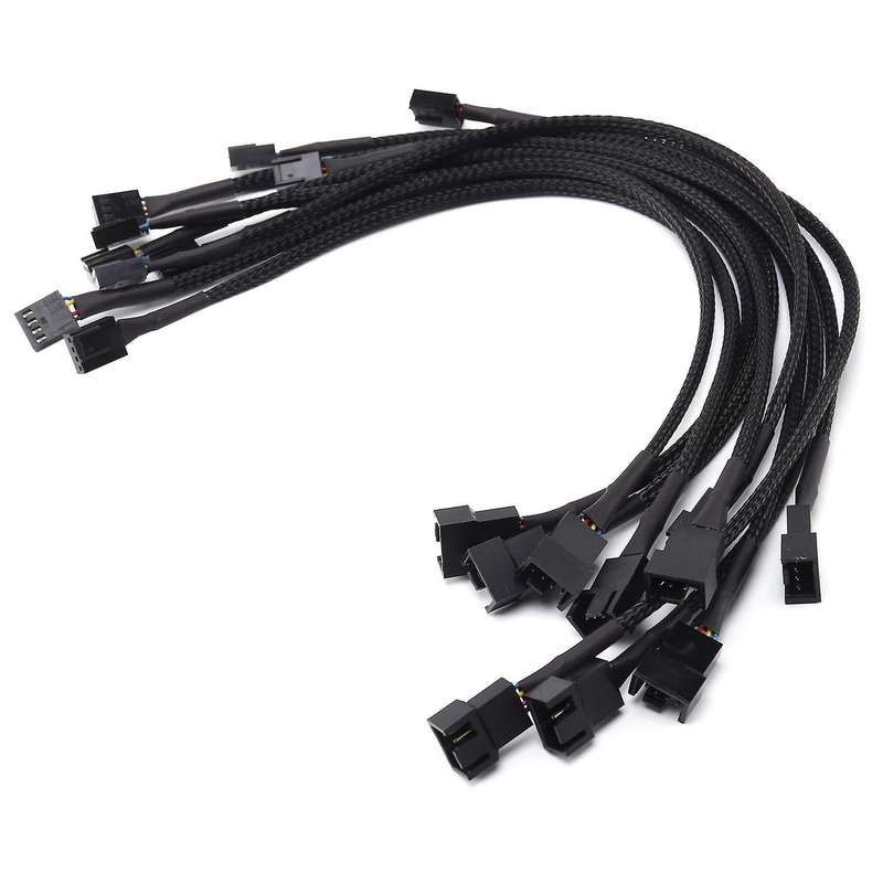 10pcs 4 Pin Pwm Fan Extension Power Cable Connector Case