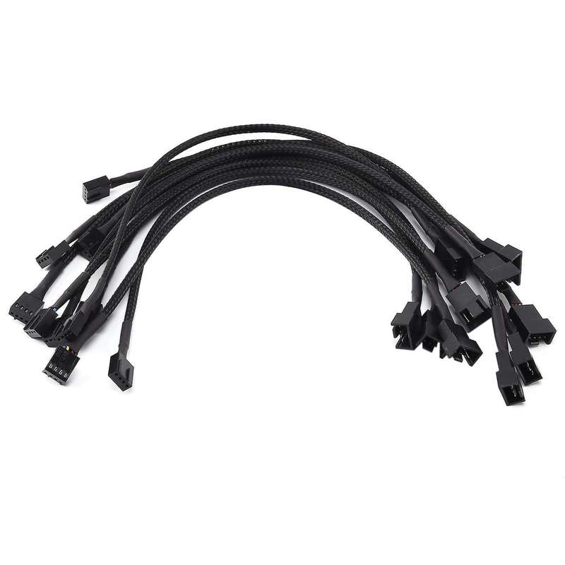 10pcs 4 Pin Pwm Fan Extension Power Cable Connector Case
