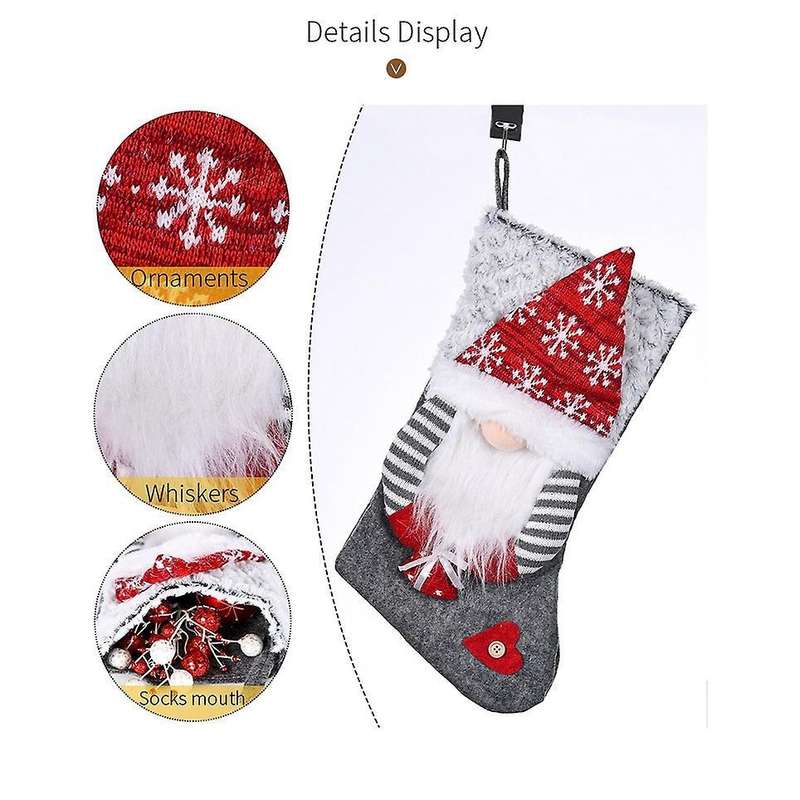 Gnomes Santa Christmas Stockings for Family Christmas Decoration - A