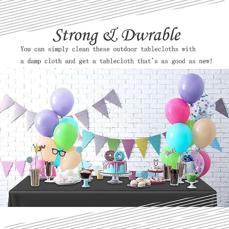 5pcs Disposable Tablecloth ,137x274cm for Picnic,baby Shower,black