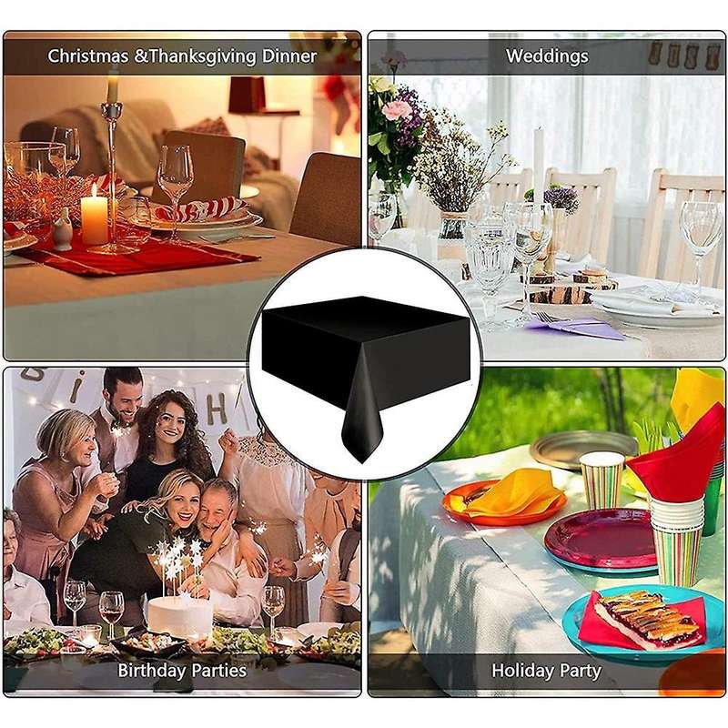 5pcs Disposable Tablecloth ,137x274cm for Picnic,baby Shower,black