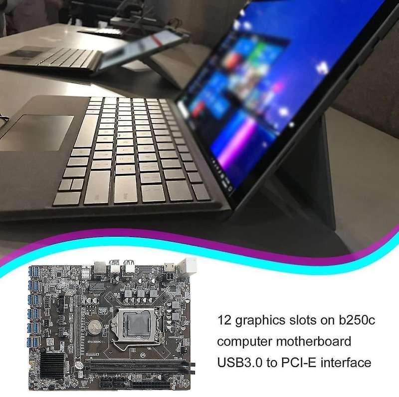 B250c Btc Mining Motherboard with G3900 Cpu+sata Cable for Btc