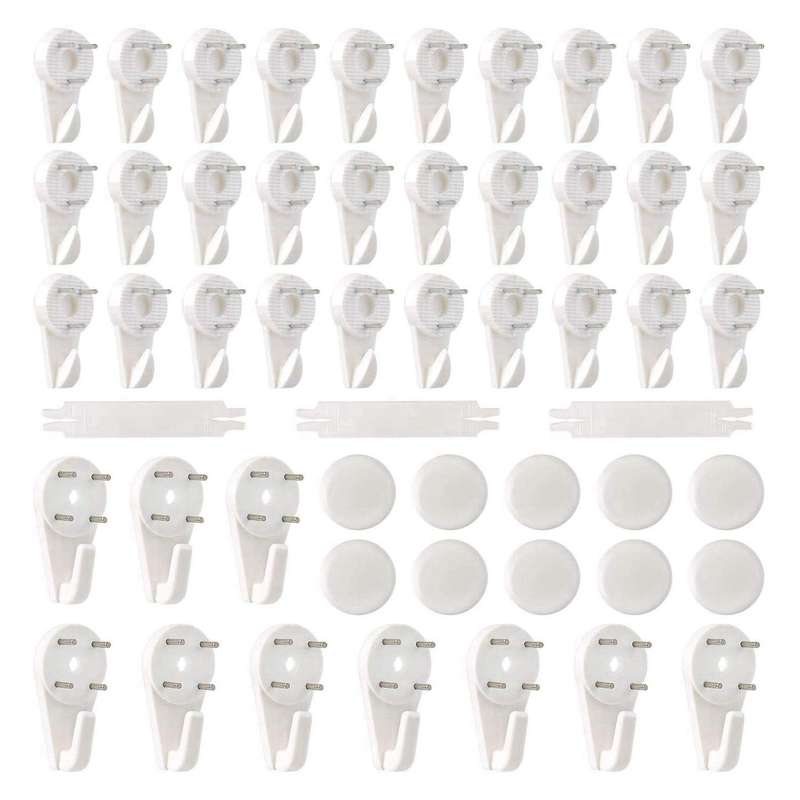 43pcs Non-trace Hanging Hook White Hanger Hook Picture Hanger