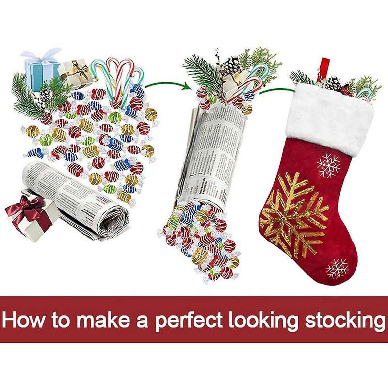 Christmas Socks Gift Bag Flannel Embroidery Christmas Socks Deer