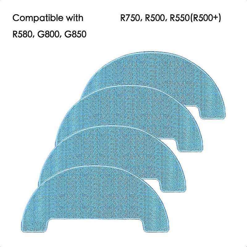 4pcs Replacement Mop Cloths Compatible for Coredy R500,r550(r500+)