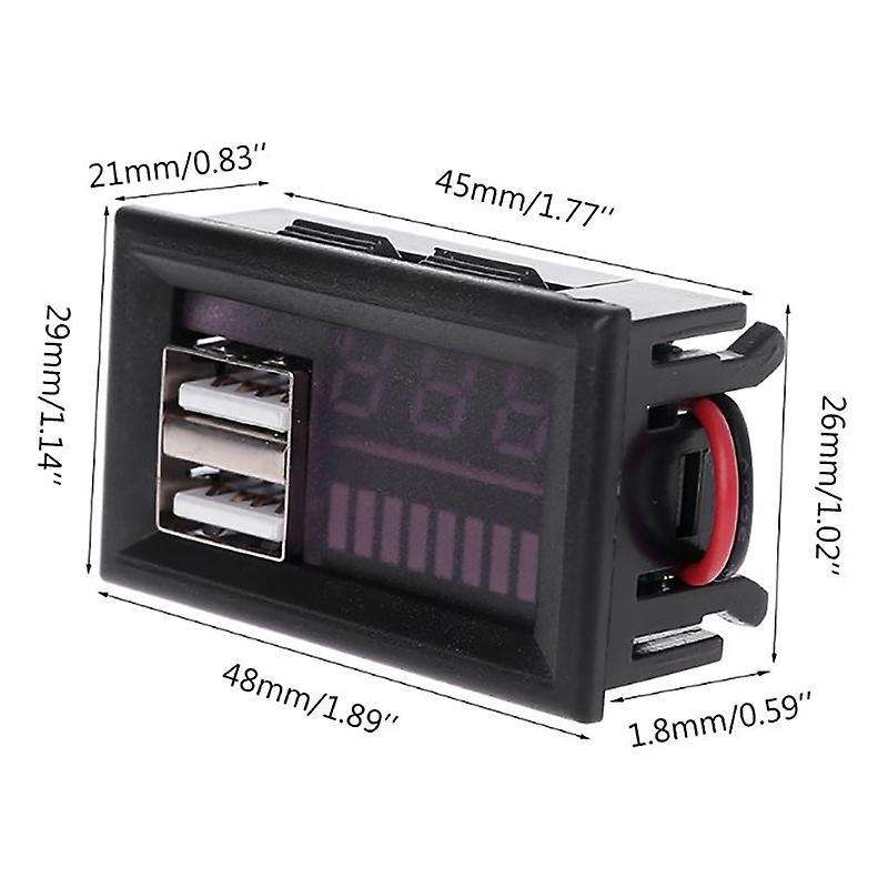 12v Digital Voltmeter Voltage Battery Panel for Car Usb 5v 2a Output