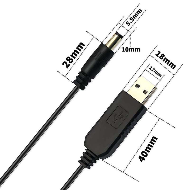 4pcs Usb Dc 5v to Dc 12v Step Up Converter Cable