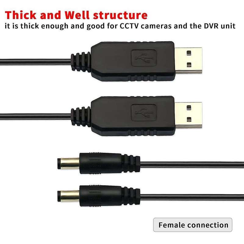 4pcs Usb Dc 5v to Dc 12v Step Up Converter Cable