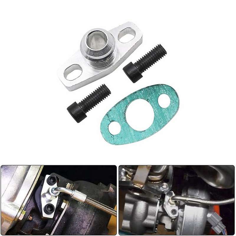 An10 Turbo Oil Return Drain Flange Adapter Kit for Garrett Gt28